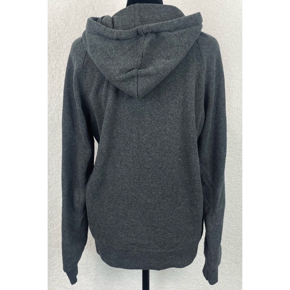 Grey/Black/Maroon Striped Pullover Hoodie, M - Picture 5 of 8